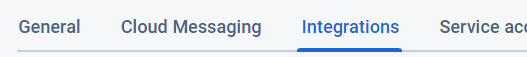 Firebase Webhook Integration - Switching to the Integration Tab
